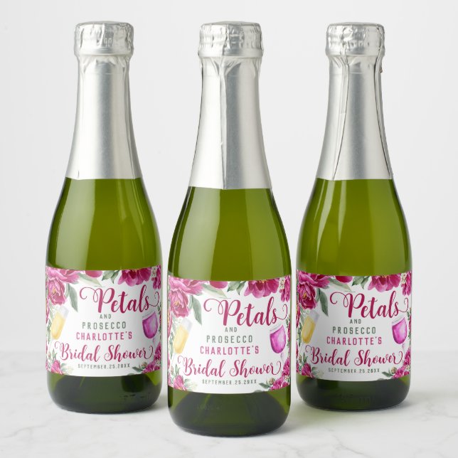 Möhippa för Petals & Prosecco Shock rosa Blommigt (Flaskor)