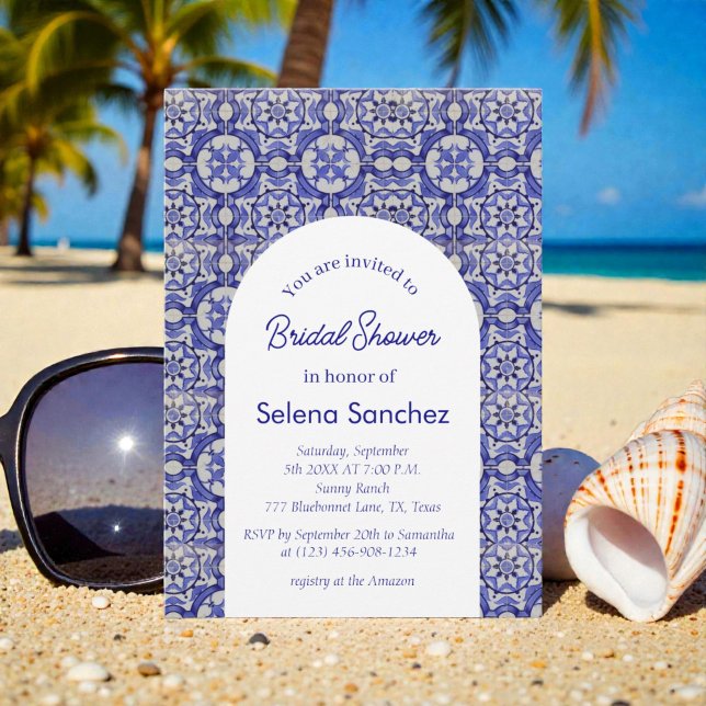 Möhippa för portugisiska plattor, vattenfärg inbjudningar (Skapare uppladdad)