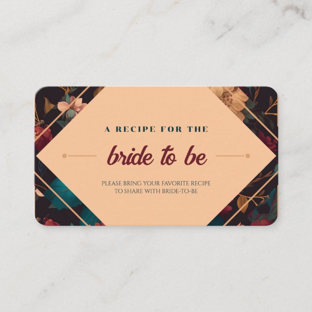  Möhippa för recept - Blommigt tema Tilläggskort (Framsida)