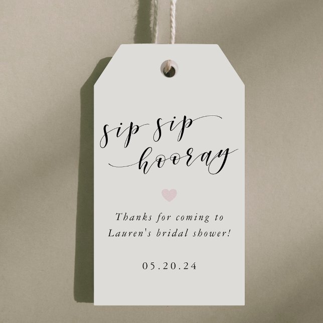 Möhippa för ro Guld Rosa Sip Sip Hooray Presentetikett (Skapare uppladdad)