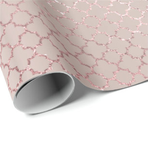 Möhippa för rodnad för Quatrefoil skina Glam ro Presentpapper