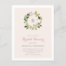 Möhippa för rodnad för vattenfärggrönskakran inbjudan vykort