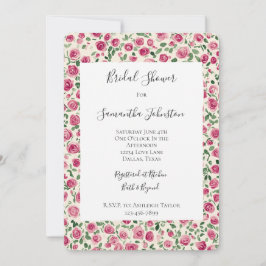 Möhippa för Romantisk Chic Rosa ros Blommigt Inbjudningar