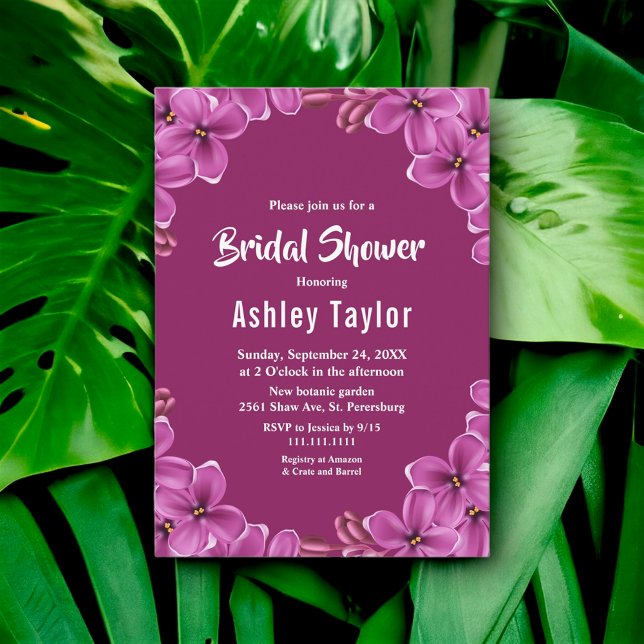 Möhippa för Romantisk Lila Orchid Ro Blommigt Inbjudningar (Skapare uppladdad)