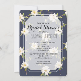 Möhippa för Romantisk marin blå Blommigt Inbjudningar