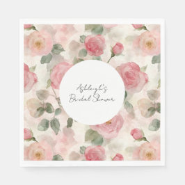 Möhippa för Romantisk  Rosa ros Blommigt Pappersservett