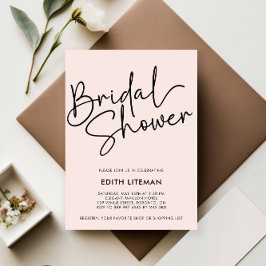 Möhippa för Rosa av enkel handskriven Elegant Inbjudningar