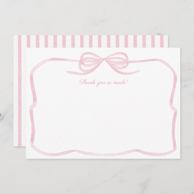 Möhippa för Rosa av lågvattenfärg Tack Kort (Fram/baksida)