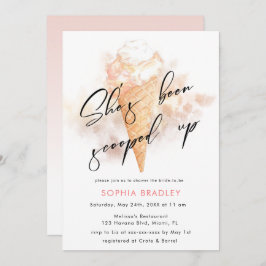 Möhippa för Rosa av vattenfärgen iskräm Inbjudningar