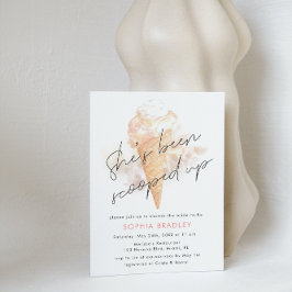 Möhippa för Rosa av vattenfärgen iskräm Inbjudningar