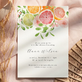 Möhippa för Rosa av vattenfärgsBlommigt Grönt Inbjudningar