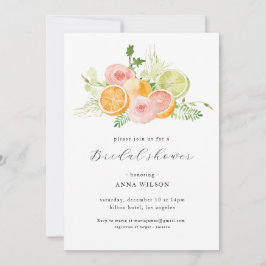 Möhippa för Rosa av vattenfärgsBlommigt Grönt Inbjudningar