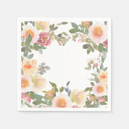 Möhippa för Rosa av vattenfärgsBlommigt Grönt Pappersservett