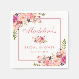  Möhippa för Rosa av vattenfärgsBlommigt Pappersservett