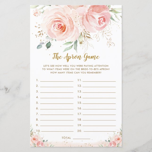 Möhippa för  Rosa Blommigt Apron-spelet (Framsida)