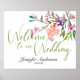 Möhippa för rosa Cherry Blommar Poster