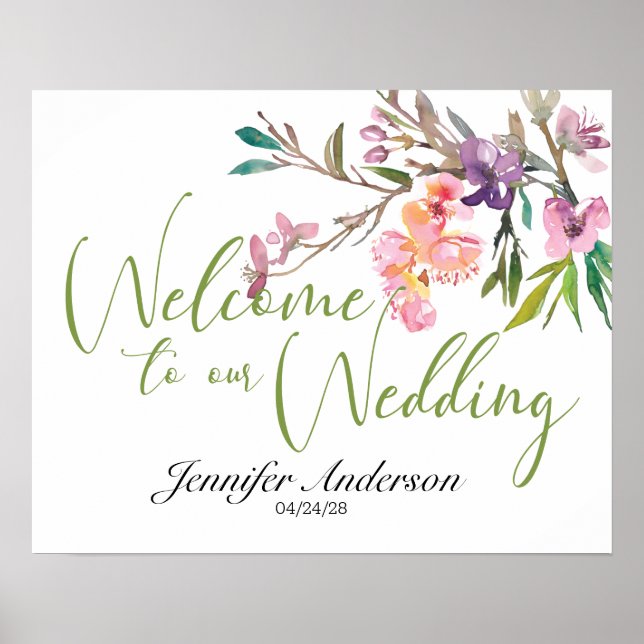 Möhippa för rosa Cherry Blommar Poster (Framsidan)