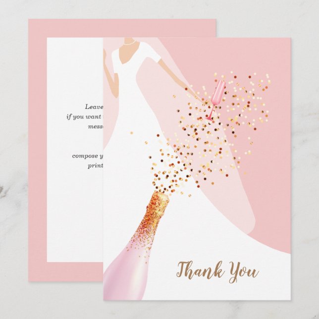 Möhippa för  Rosa i chic Tack Kort (Fram/baksida)