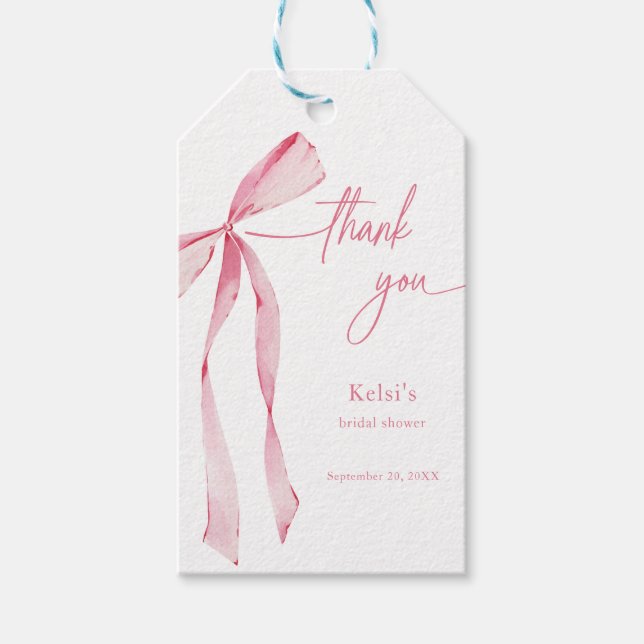 Möhippa för  Rosa i vattenfärgsfält Presentetikett (Framsidan)