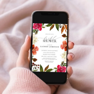 Möhippa för rosa och bränd Orange HöstBlommigt Inbjudningar