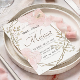 Möhippa för  Rosa och smak romantisk Blommigt Inbjudningar