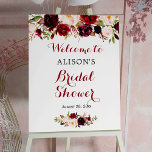 Möhippa för Rustic Burgundy Red Blommigt Poster<br><div class="desc">Välkomstskylten från Burgundy Red Blommigt Möhippa är ett vackert och unikt sätt att dekorera din möhippa. Med sin blommigt för elegant i burgundröd nyans ger det här tecknet en kursfärgad nyans till evenemanget. Det är perfekt att välkomna dina gäster för att få gästerna att känna extra speciellt. För att visning...</div>