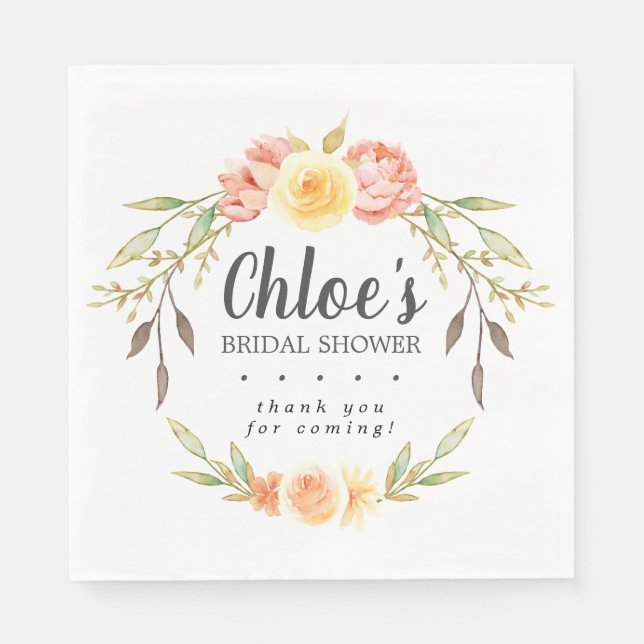 Möhippa för Rustic Fall Blommigt Pappersservett (Framsidan)