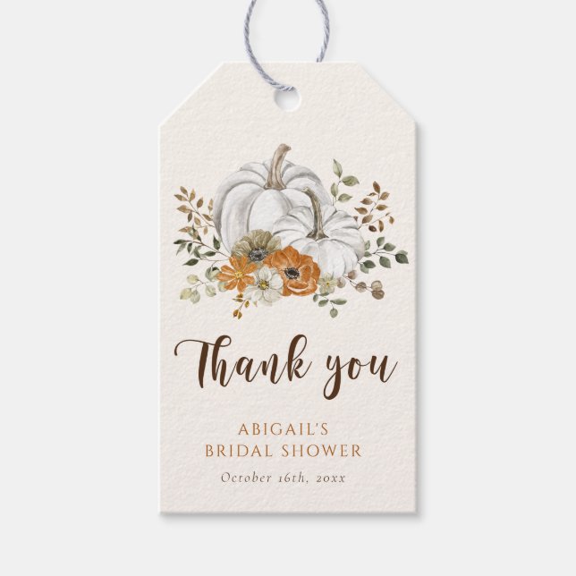 Möhippa för Rustic Fall Pumpkin Presentetikett (Framsidan)