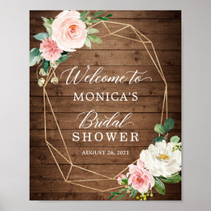 Möhippa för Rustic Geometric Romantik Blommigt- Poster