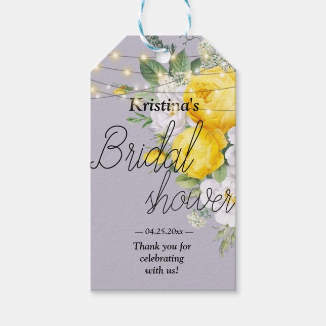 Möhippa för Rustic ljus Gult Blommigt Presentetikett (Framsidan)