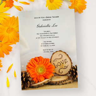 Möhippa för Rustic Orange Daisy Skogen Inbjudningar