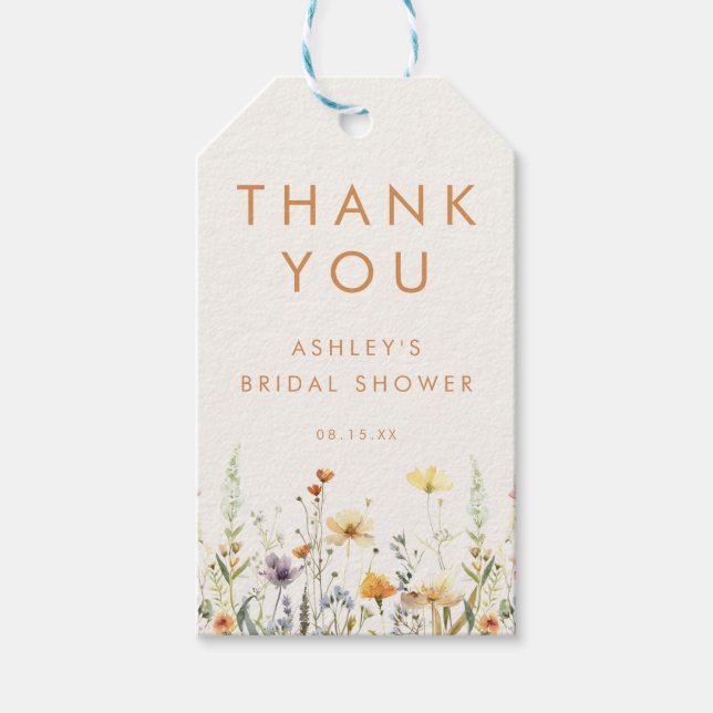 Möhippa för Rustic Wildblommor Presentetikett (Framsidan)