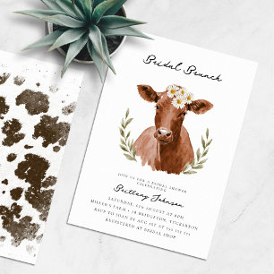 Möhippa för Rustik Chic Cow Print Farmhouse Inbjudningar