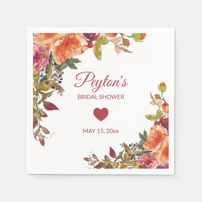 Möhippa för Rustik Orange Burgundy höst Pappersservett (Framsidan)