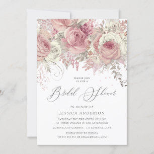 Möhippa för silver & Enchanted Blommigt Inbjudningar