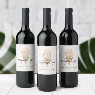 Möhippa för skalad Chic med vattenfärg på is Cream Vinflaska Etikett