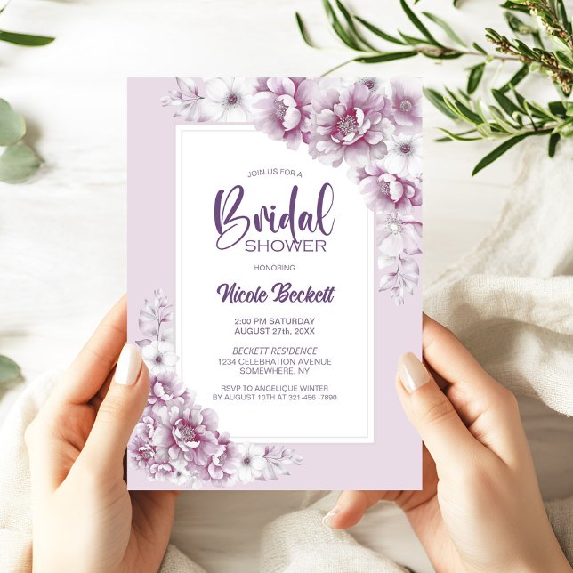 Möhippa för snyggt Rosa Blommigt Inbjudningar (Skapare uppladdad)