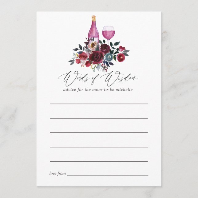 Möhippa för sprängning av burgundy och Vin Rådkort (Framsida)