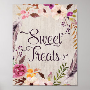 Möhippa för Svalt Treats Rustic Boho Blommigt  Poster