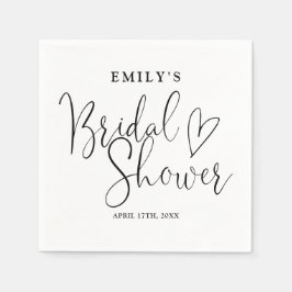 Möhippa för svartvit skriptkalligrafi pappersservett