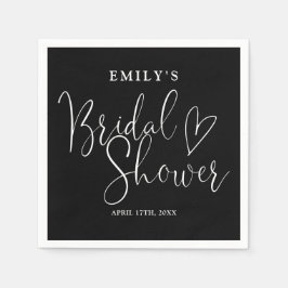 Möhippa för svartvit skriptkalligrafi pappersservett