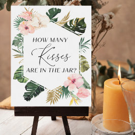 Möhippa för tropisk Blommigt Hur många kisses-teck Poster