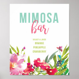 Möhippa för tropisk Blommigt Mimosa Pub-tecken Poster