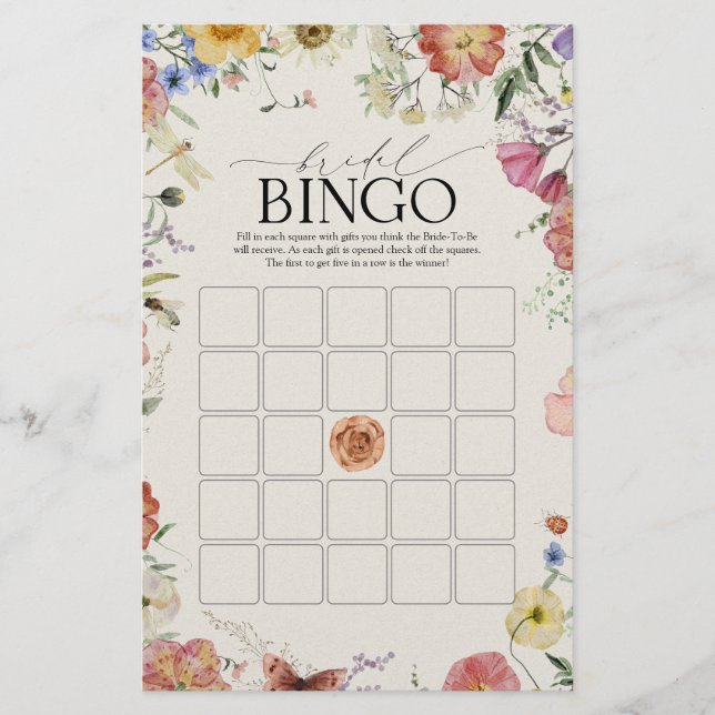 Möhippa för tryckta blommor, Bingo-spel (Framsida)