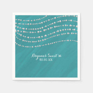 Möhippa för turkos-blått och pärlljus, Elegant Pappersservett