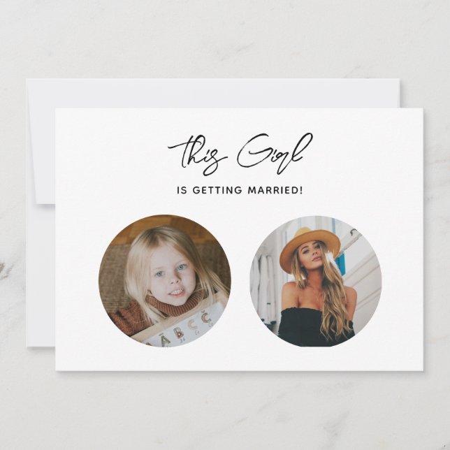 Möhippa för unikt, praktiskt Elegant-ID-foto Inbjudningar (Framsida)