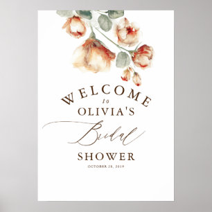 Möhippa för välkomstsignatur för Fall Blommigt Ele Poster