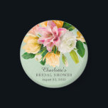 Möhippa för vår-Blommigt,  Magnet<br><div class="desc">Fin möhippa för blommigt med en underbar bukett av persikor,  rosa,  gult och vita blommor som är inställda på gröntens bakgrund. Vänd vår design om du vill visa en samordnande blommigt tillbaka för en speciell beröring i extra.</div>