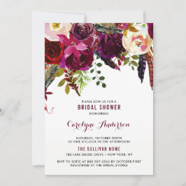 Möhippa för vattenfärg Boho-Blommigt Höst  Inbjudningar