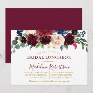 Möhippa för vattenfärg Burgundy med blandad Blommi Inbjudningar